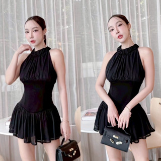 เดรสแขนกุดเอวแต่งKlosetผ้าซีทรู มีกางเกงด้านในSR