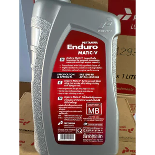 น้ำมันเครื่อง รถจักรยานยนต์ออโตเมติก ENDURO MATIC -V 10w-40 ขนาด 1 ลิตร สังเคราะห์ 100% ขนาด 1 ลิตร