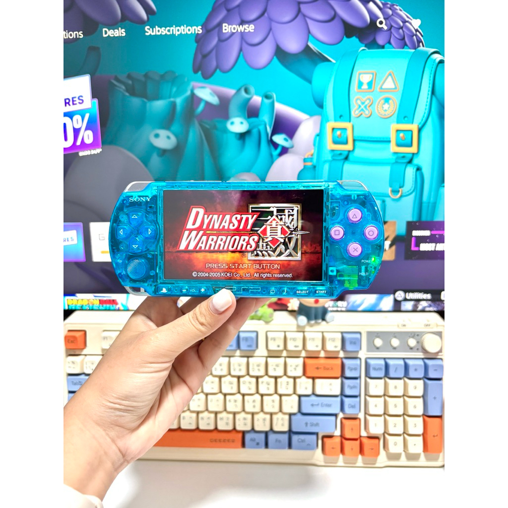 เครื่องเกมพกกา PSP รุ่น 3000 สีฟ้าสดใส🩵 ลงเกมฟรีเต็มเมม✨