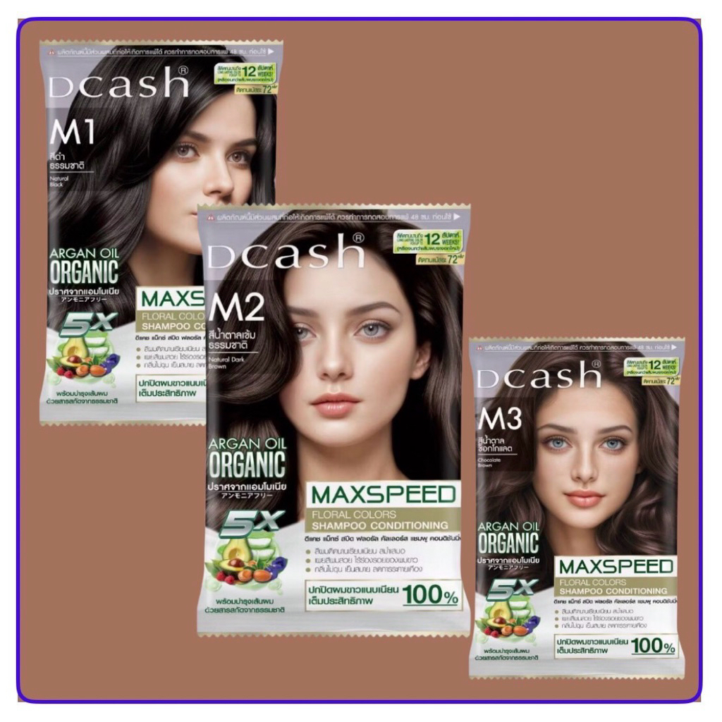แชมพูปิดผมขาว ดีแคช Maxspeed แม็กสปีดแขมพู M1-M3 ขนาดซอง 40ml