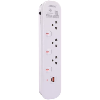 Toshino รางปลั๊ก 3 ช่อง + 1C1A 20W 3 สวิตช์ 3 ม. (16A/3600W) รุ่น JT3UC-3M