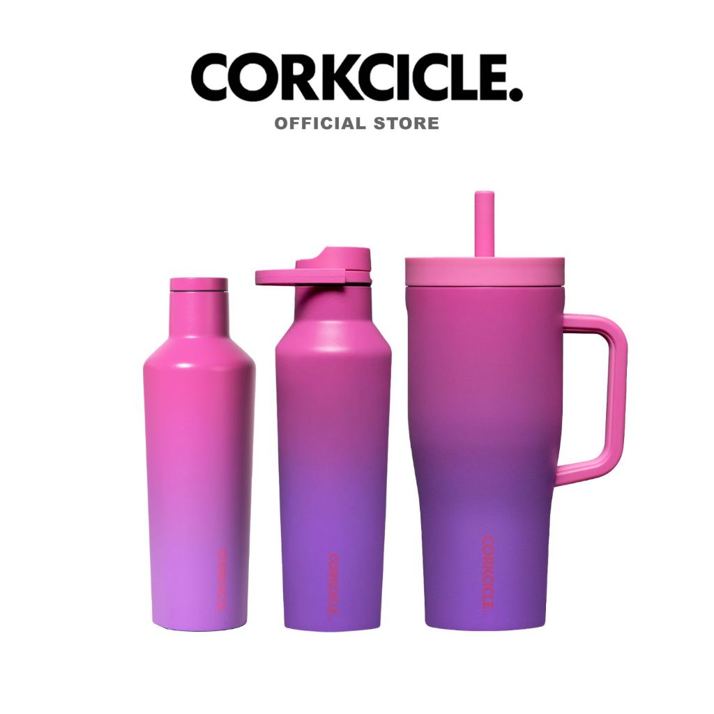 Corkcicle กระบอกน้ำ 22 oz (650 ml) Cruiser Tumbler | Hydrangea ชมพู | Keeps Cold เก็บเย็น 20hrs | แก้วพกพา ขวดน้ําพกพา