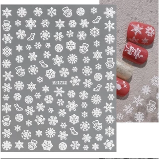 L1.[ไม่มีปก]❄🎄✨สติ๊กเกอร์คริสต์มาส❄❄❄❄ ลายหิมะ Christmas 🎁 แบบมีกาวในตัว สำหรับตกแต่งเล็บ ติดง่าย สวยมาก✨[ร้านไทย]