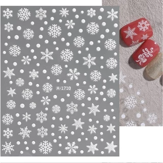 L1.[ไม่มีปก]❄🎄✨สติ๊กเกอร์คริสต์มาส❄❄❄❄ ลายหิมะ Christmas 🎁 แบบมีกาวในตัว สำหรับตกแต่งเล็บ ติดง่าย สวยมาก✨[ร้านไทย]