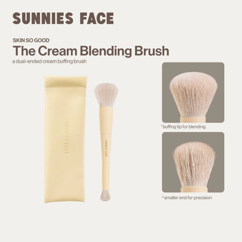 Sunnies Face The Cream Blending Brush [แปรงเกลี่ยครีมสองหัว สำหรับเบลนด์ครีม]