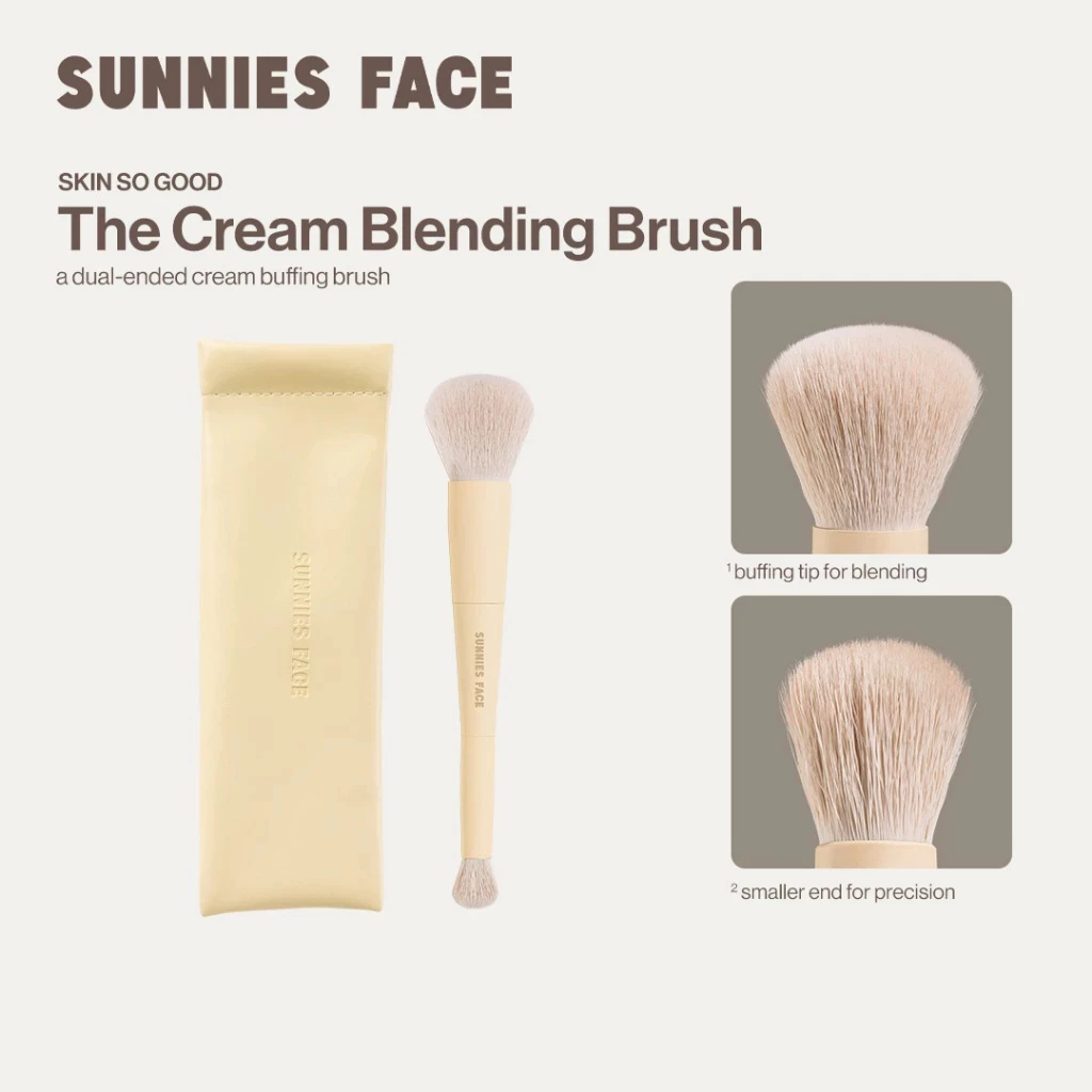 Sunnies Face The Cream Blending Brush [แปรงเกลี่ยครีมสองหัว สำหรับเบลนด์ครีม]