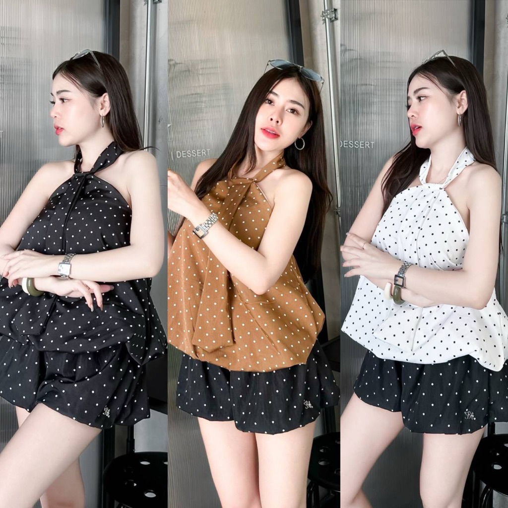 🔥aimorn_shop🔥เสื้อคล้องบอลลูน ตัวนี้เว้าหลัง น่ารักสุดดดด มาแรงสุดดด ตอนนี้ ด้านในมีซับใน ใส่แล้วหุ่นสวยเป๊ะ