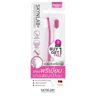 SKYNLAB - Deep Clean Medium Soft Toothbrush Exclusive EVEANDBOY แปรงสีฟันดีพคลีนมีเดียมซอฟท์ สกินแล็บ พิงก์/ไวท์