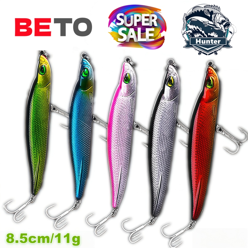 A58-[ตีไกล-งานแกร่ง] เหยื่อปลอม Plastic Bait 8.5cm/11g วัสดุพรีเมียมทนแรงกัด สีสดใสล่อตาปลา สินค้าพร้อมส่งทุกวัน ราคา ถูกที่สุด ดีลบีเคเค