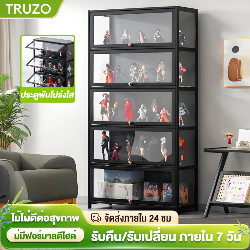 TRUZO กล่องโชว์โมเดลรถฝาหน้าเปิดได้ เก็บได้เยอะ ตู้โชว์สินค้า ทนทานตู้โชว์โมเดล ตู้เก็บของโปร่งใส มีหลายขนาด