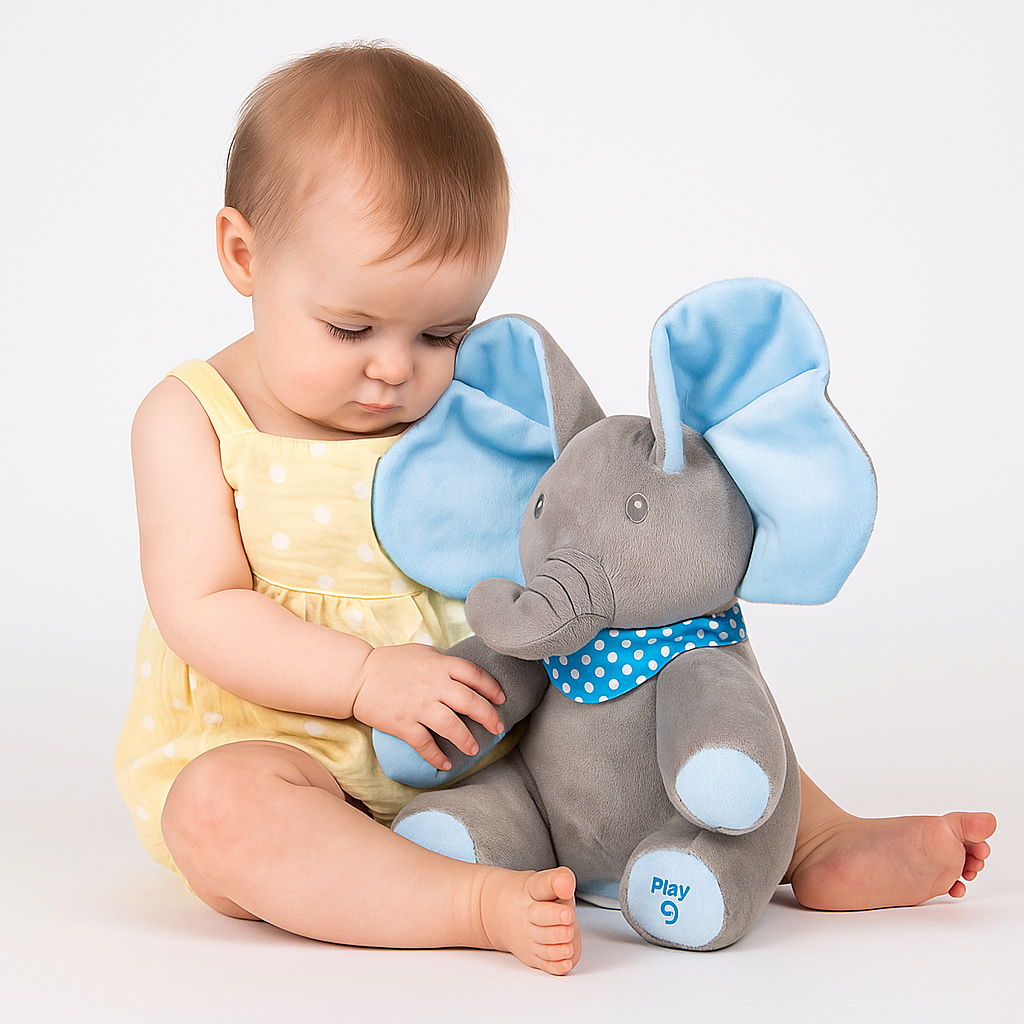 DTX ช้างพูดได้ ตุ๊กตาเด็ก ตุ๊กตาช้างน้อย ตุ๊กตาช้างจ๊ะเอ๋ หูดุ๊กดิ๊ก ร้องเพลงได้ ของเล่นสำหรับเด็ก