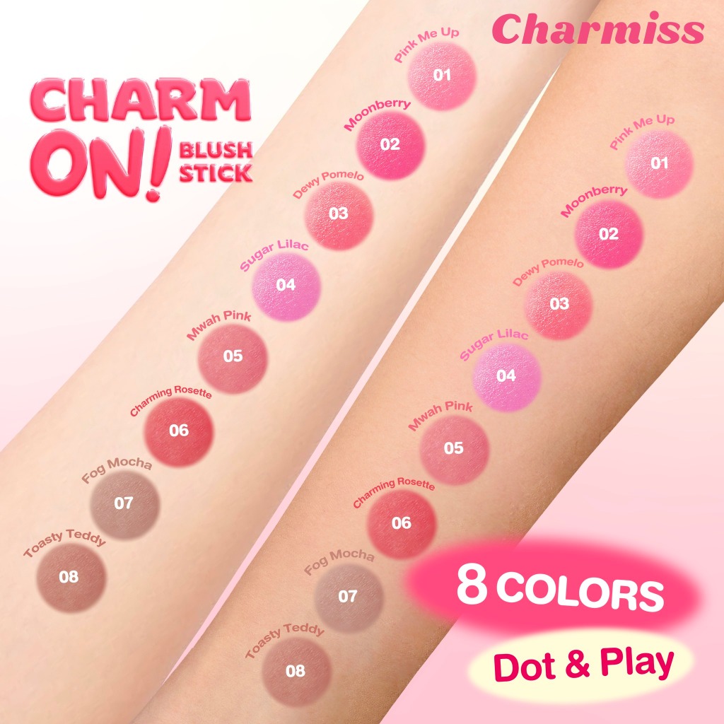 Charmiss Charm On! Blush Stick 3g. ชาร์มิส เปิดโหมดแก้มสวยตลอดทั้งวัน 2 แบบ บลัชแท่งเนื้อกลาสซี่ / บลัชเนื้อแมตต์ - รูปที่ 4