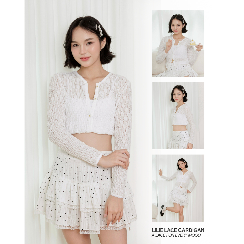 COZME BKK Lilie lace cardigan คาดิแกนแขนยาวและสายเดี่ยว พร้อมส่ง 3 สี