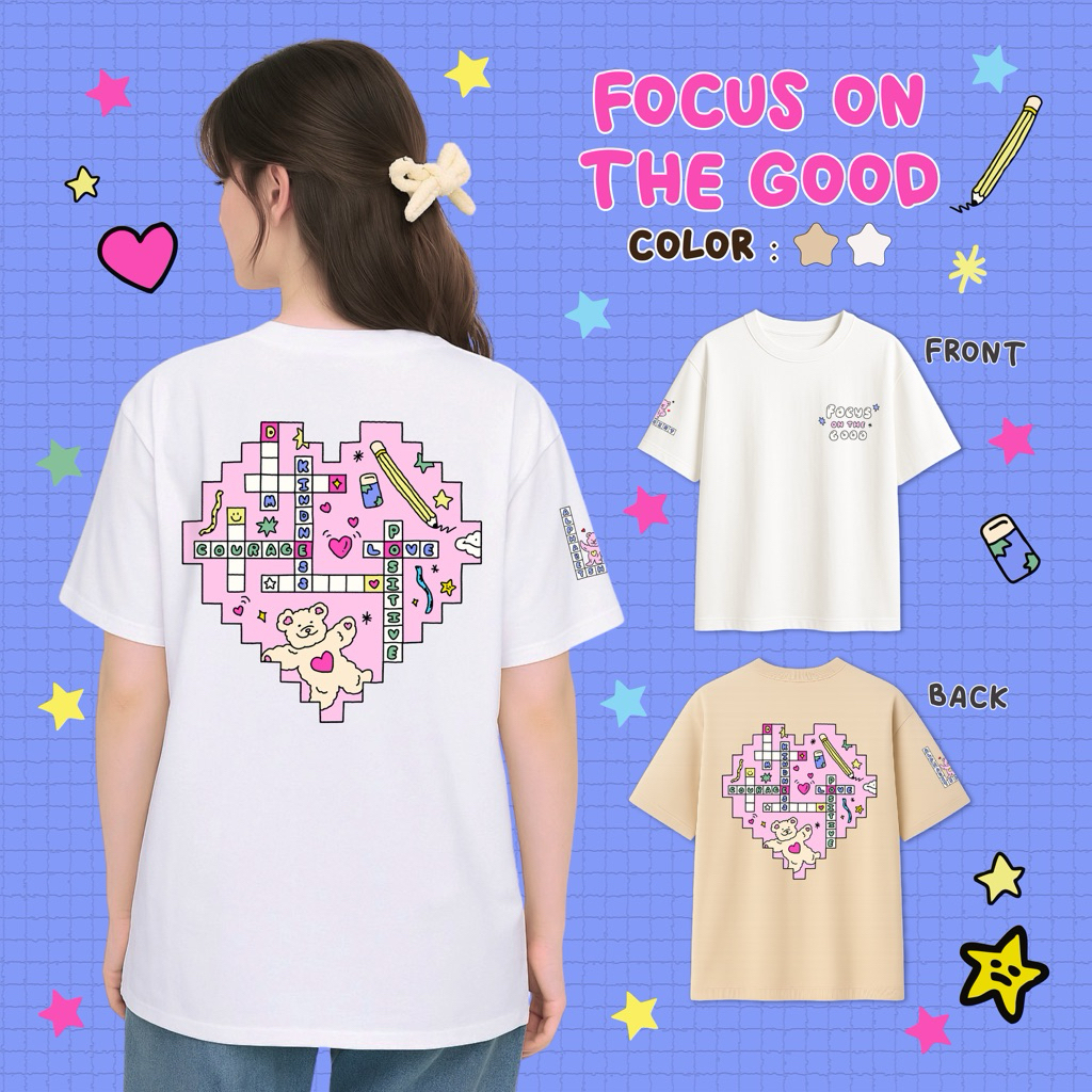 Focus on the good (crossword) / เสื้อยืดทรง Oversized