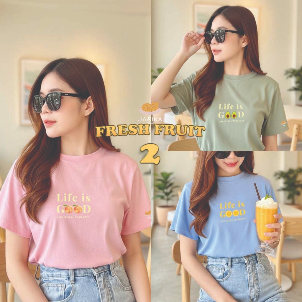 Jarikashop - เสื้อยืดลาย Fresh Fruit ( งานป้าย.. Jarika ) ( จ251 )( 2/2 )