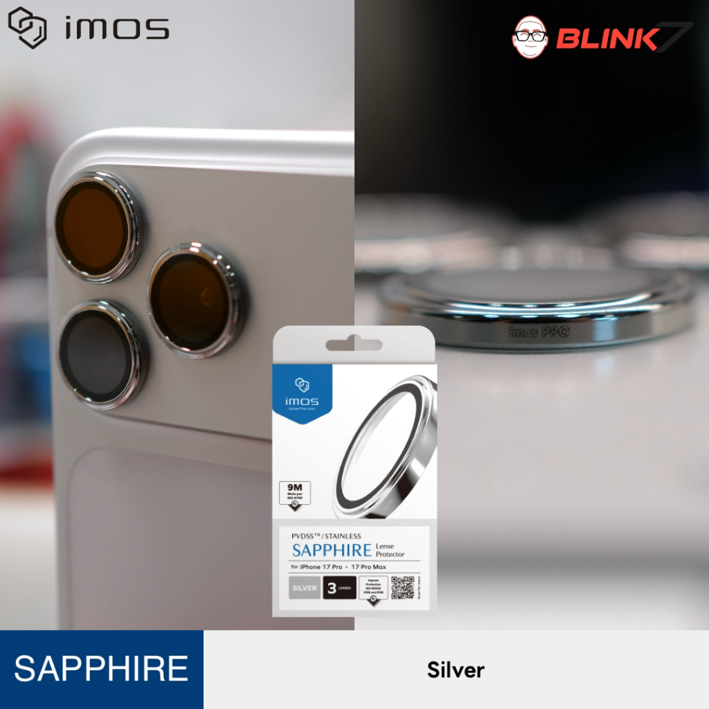 กระจกกันเลนส์กล้อง iMos Sapphire iPhone 17 Pro | 17 Pro Max ของแท้ ติดง่าย รูปที่ 2