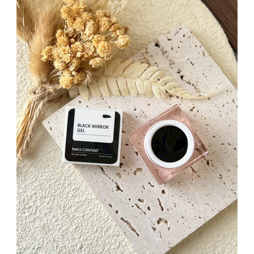 Black Mirror Gel Nails Content เจลปั้นนูน ขัดผงเฉพาะจุด/สีดำใส ขัดผงติดง่าย เงาสวยติดทน