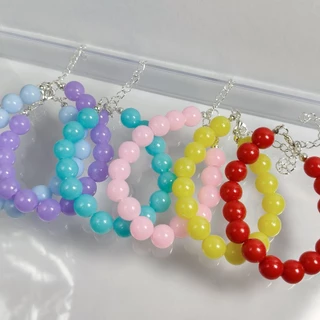 ⭐กำไลลูกปัดพลาสติก สร้อยข้อมือลูกปัด Handmade💕
