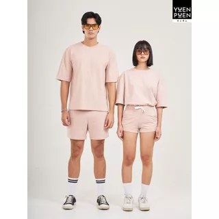 YuenPuen ยืนพื้น กางเกงขาสั้น 14 สี รุ่น French Terry ผ้าเกล็ดปลา ยืดหยุ่น นุ่มอยู่ทรง ใส่สบาย