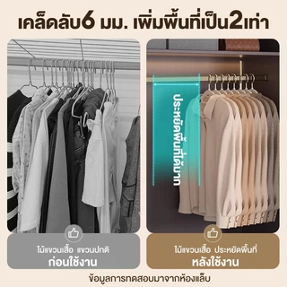 แขวนผ้า ไม้แขวนเสื้อพลาสติก ไม้เเขวนขอบกันลื่น แขวนผ้า รุ่นกันลื่น แขวนผ้า ตะขอเเขวนสายเดี่ยว ตะขอหมุนได้ 360องศา