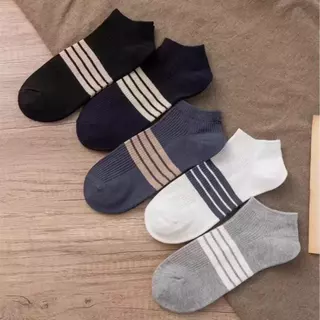 แพ็ค5คู่ พร้อมส่ง "CW-5" ถุงเท้าข้อสั้น มินิมอล ลายคาดกลาง สีพื้น ผ้านิ่ม ฟรีไซส์ มี5สี B11