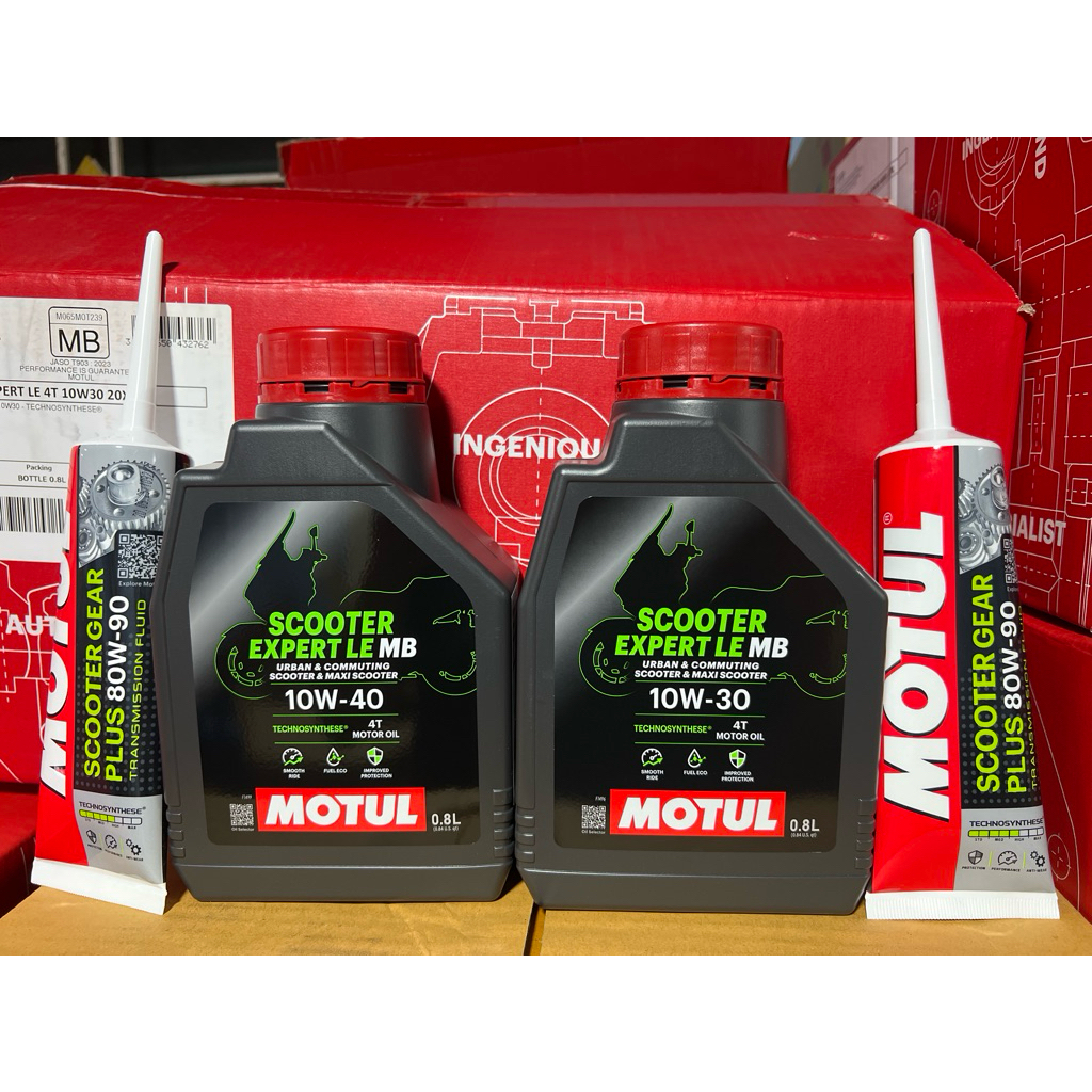 น้ำมันเครื่อง จักรยานยนต์ออโตเมติก MOTUL SCOOTER EXPERT LE MB JASO MB API SP ขนาด 0.8 ลิตร