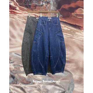 📌📌 พร้อมส่ง S M L XL 2XL #9922 x2 BAGGY BARREL JEANS กางเกงขาโค้ง กางเกงยีนส์ขายาว ทรงสวย เท่ๆ ไปเที่ยว ไปต่างประเทศ