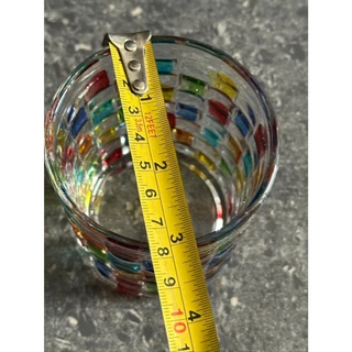 แก้วน้ำขนาด 7.9x9cm จุ260ml ลายสานสีรุ้ง ออกใบกำกับภาษีได้ รหัสkornzit62625_1