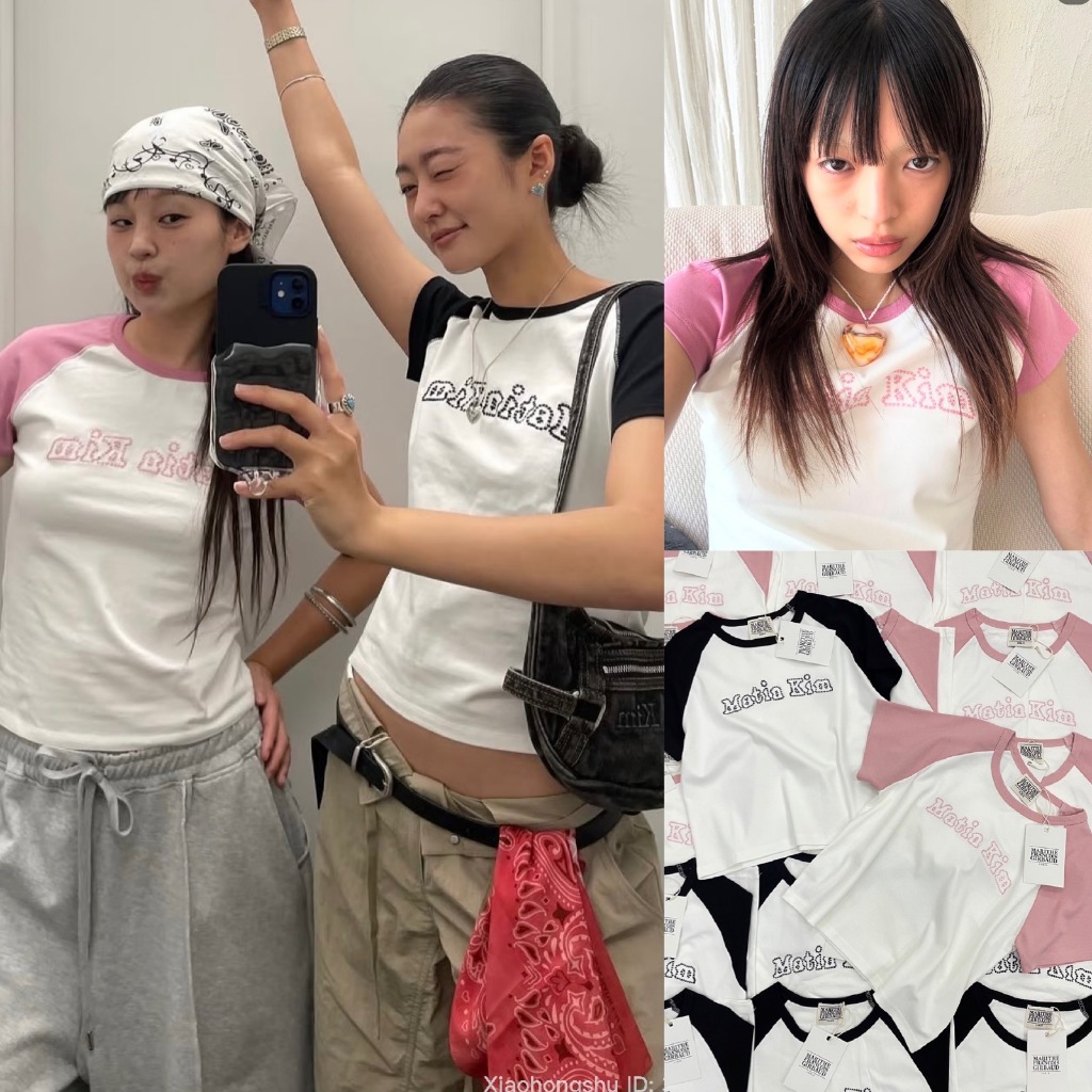 VL 5004 เสื้อยืดแขนสั้น ตัดสลับสีช่วงแขน งานน่ารัก สีแมทซ์ง่ายค่า