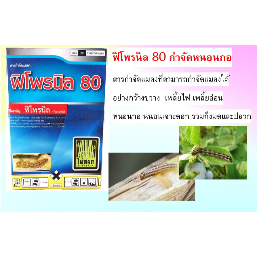ฟิโพรนิล 80 กำจัดหนอนกอ หนอนเจาะ ยาสูตรเย็น ฉีดผ่าดอกได้ ฉัดใส่ผลได้ ไม่ทำลายผล ไม่ทำลายดอก***ยาใหม่ ไม่ค้างปี***  ฟิโพร