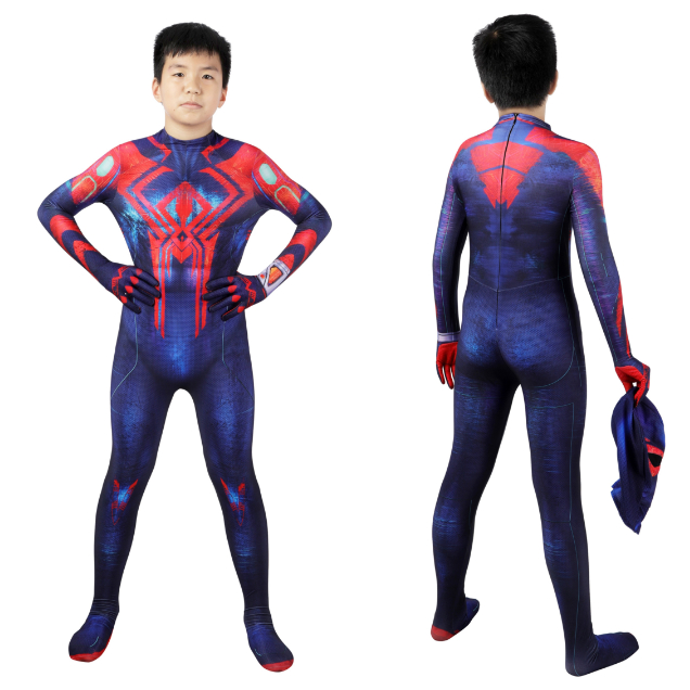 เด็ก Spider Man จักรวาล 2099 เครื่องแต่งกายคอสเพลย์ Miguel O'Hara jumpsuit ฮัลโลวีนอนิเมะ jumpsuit