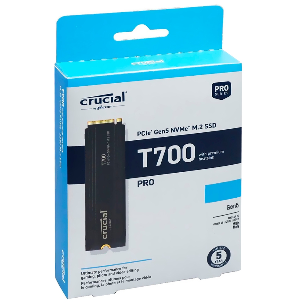 4TB SSD (เอสเอสดี) Crucial T700 Gen5 NVMe M.2 SSD with heatsink (CT4000T700SSD5)