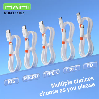 Maimi รุ่น X102 สายชาร์จ 6A Quick chargeing data cable สาย Silicone ไม่หักง่าย ไม่พันกัน ใช้งานทนทาน