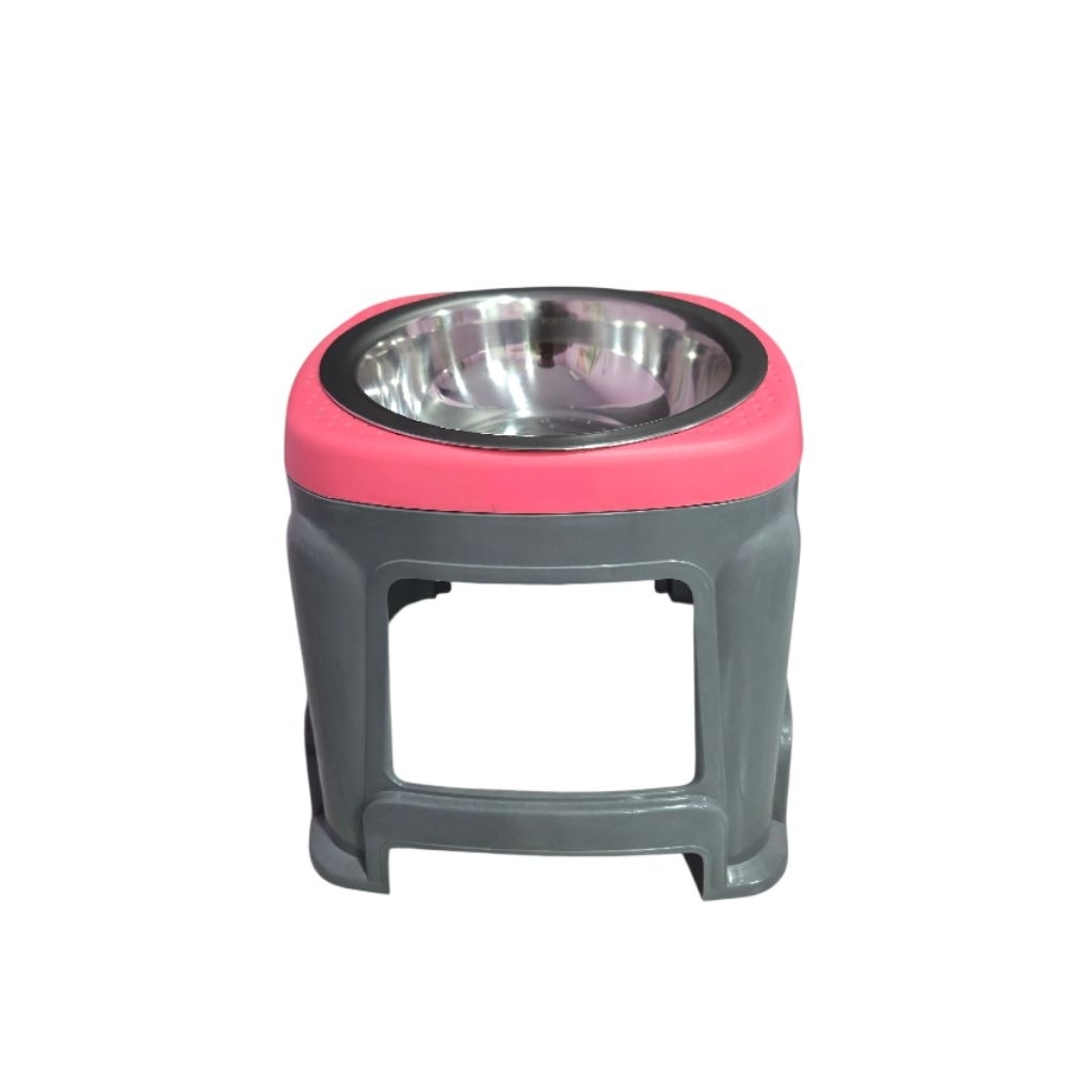 ชามสุนัขยกสูง ช่วยป้องกันกระดูกต้นคอเสื่อม ขาตั้งสูง 30 ซม ชามสแตนเลสเส้นผ่าศูนย์กลาง 25 เซนติเมตร - รูปที่ 3