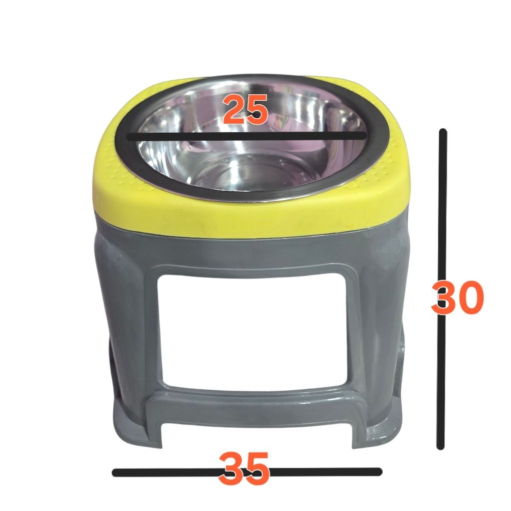 ชามสุนัขยกสูง ช่วยป้องกันกระดูกต้นคอเสื่อม ขาตั้งสูง 30 ซม ชามสแตนเลสเส้นผ่าศูนย์กลาง 25 เซนติเมตร - รูปที่ 2