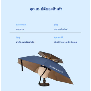 หมวกพับได้ สไตล์ใหม่สำหรับปี 2025 ร่มติดหัว ป้องกันแสงแดดและฝน เหมาะสำหรับกิจกรรมกลางแจ้ง หมวกร่ม 2 ชั้น