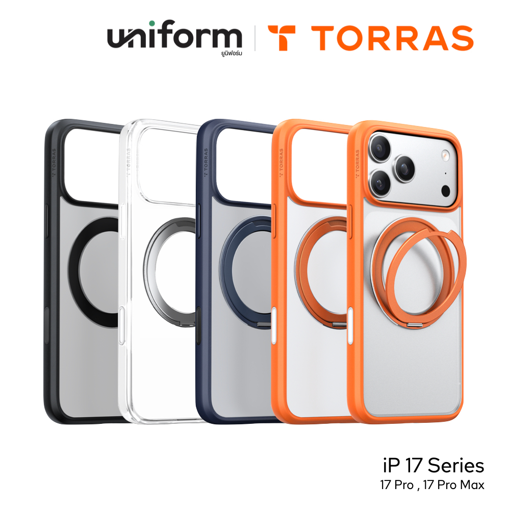 TORRAS เคสกันกระแทก Ostand R Series ใช้สำหรับ iPhone 17 Pro / 17 Pro Max ขาตั้งหมุนได้ 360