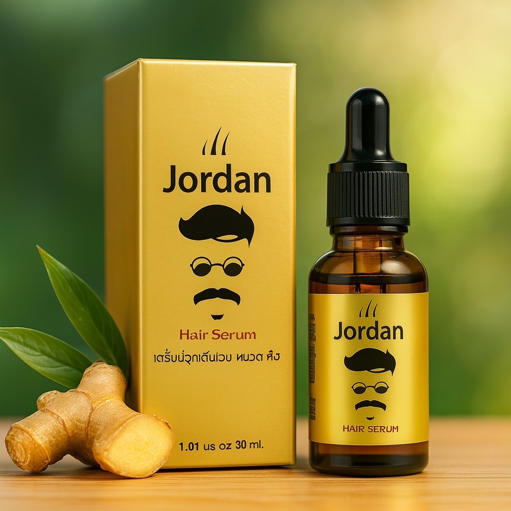 จอร์แดนแฮร์เซรั่ม 30 ml.  ปลูกหนวดเครา คิ้ว ผม สารสกัดโสม ขิง ใบบัวบก