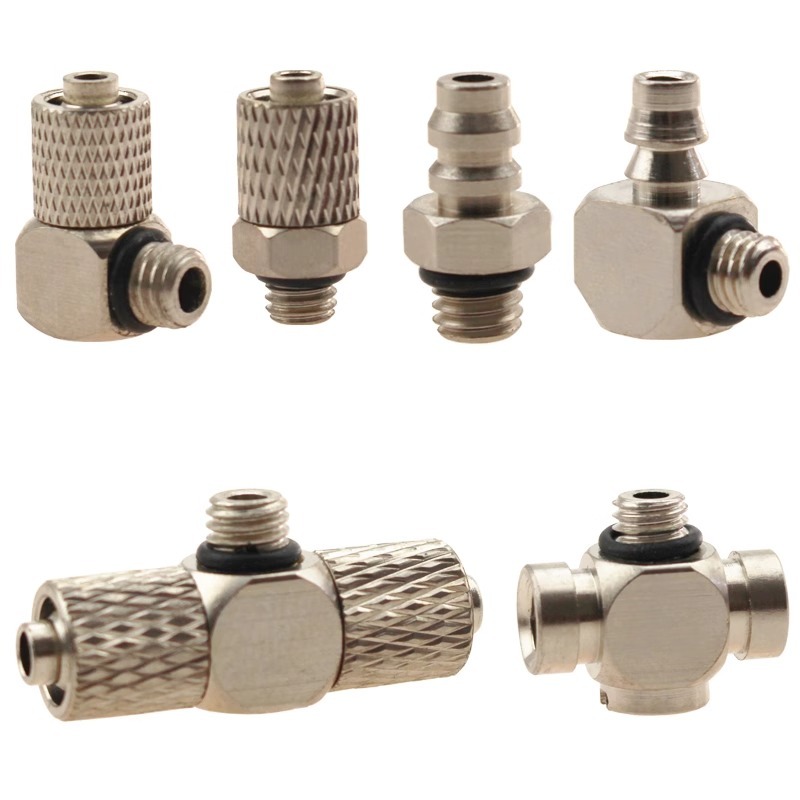 Mini Quick Fitting Adapter Pc4-m4 M3 Micro ด้ายตรงผ่าน Pl6-m5 M6 Air ท่อทองแดงชุบนิกเกิลสําหรับ