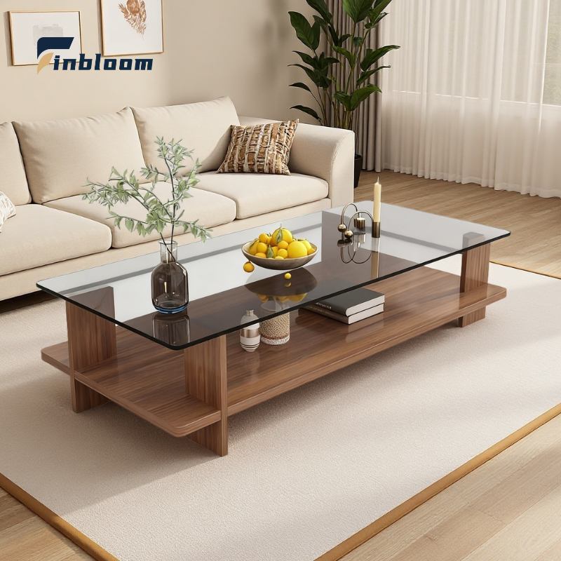 📦COD+สินค้ามาใหม่📦โต๊ะกลางกระจกนิรภัย โต๊ะกลางโซฟา โต๊ะกาแฟ 80/100cm ติดตั้งง่ายโดยไม่ต้องใช้สกรู L