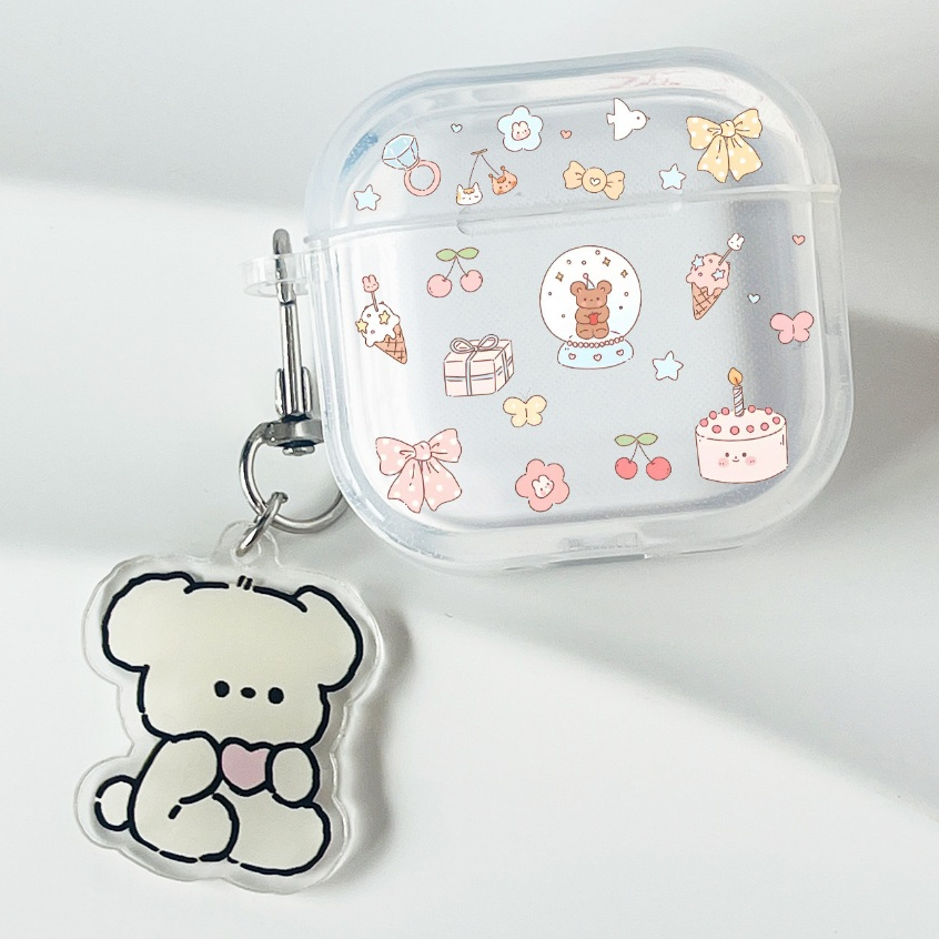 🎀พร้อมส่งในไทย💖เคส Airpods 4 3 2 1 Soft Case Airpods pro หมีน่ารัก ตกแต่งโบว์ ซิลิโคนนิ่ม การป้องกันการตก Airpod gen 3