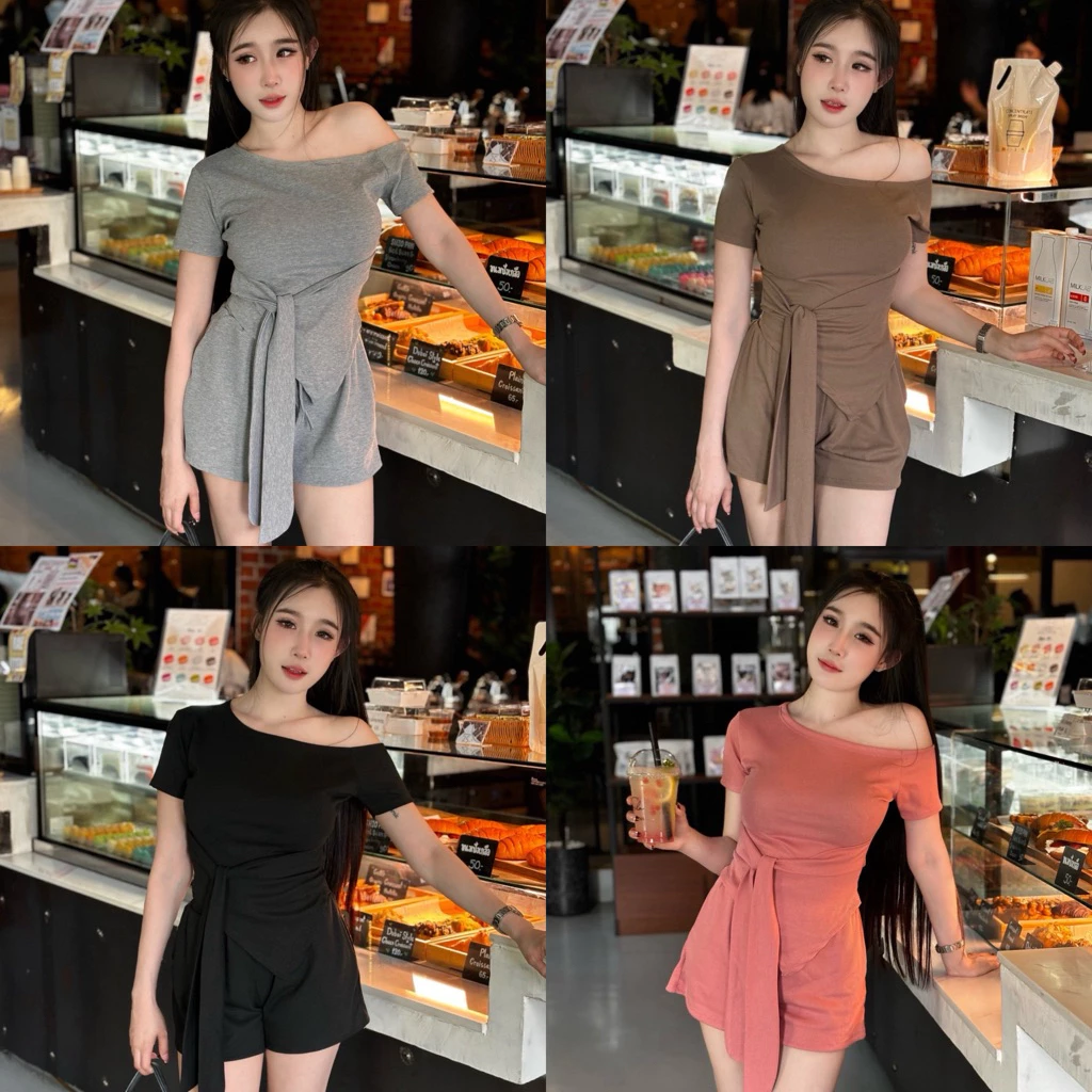 ชุดเซ็ทโชว์ไหล่มัดหน้าคู่ขาสั้น (มน2)