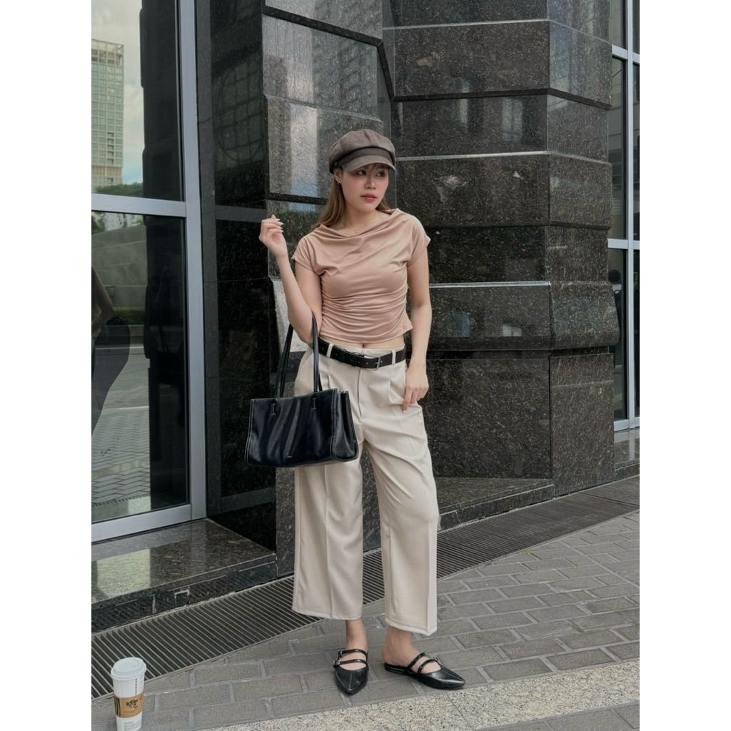 กางเกงทรงกระบอก ที่สาวตัวเล็กก็ใส่ได้ รุ่น Cara pants  ทรงเท่ เก๋ ไม่ซ้ำใคร เนื้อผ้าดีสุดๆ ราคา ถูกที่สุด ดีลบีเคเค แกลเลอรีภาพที่ 6