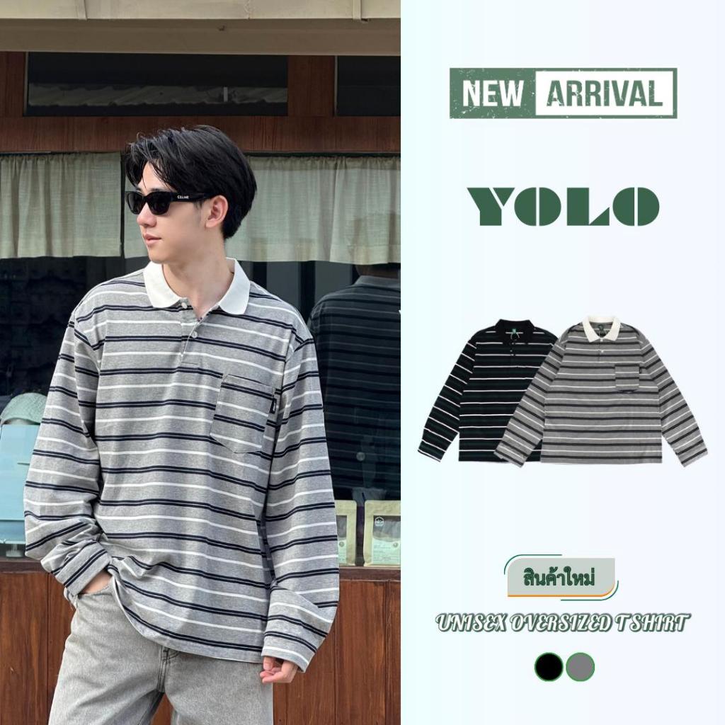 YOLOเสื้อเชิ้ตแขนยาวOVERSIZEเสื้อเชิ้ตแขนยาวลาย สไตล์เกาหลี เท่ๆ รุ่นล่าสุด ใส่สบาย Y25261