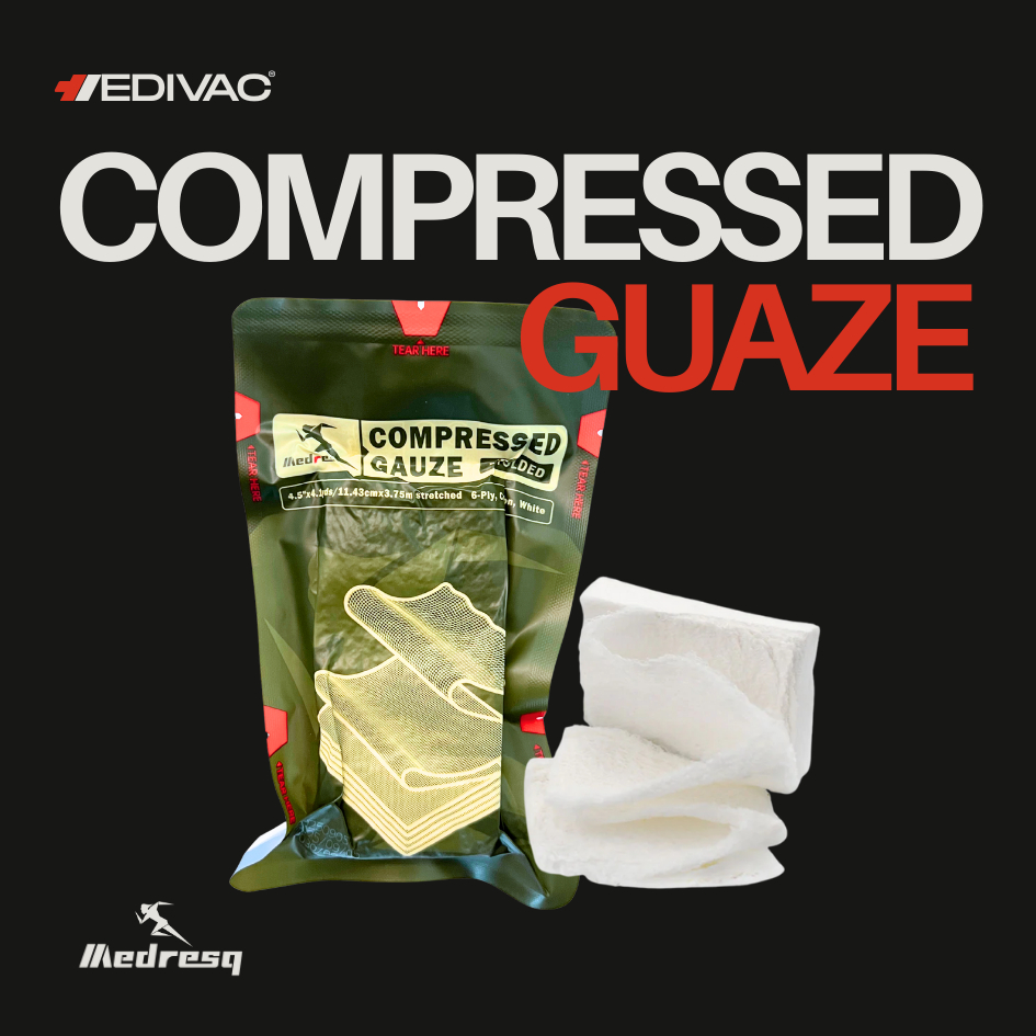 Medresq | ผ้าพันแผลฆ่าเชื้อสำหรับทำแผล (Compressed gauze)