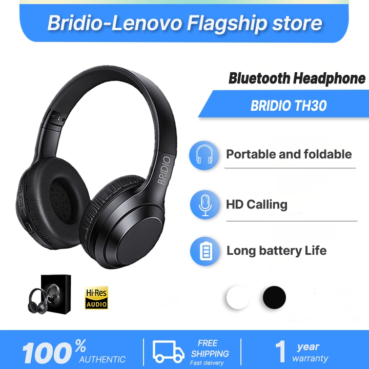 【จัดส่งเฉพาะจุด】Lenovo BRIDIO TH30 หูฟังบลูทูธ หูฟังตัดเสียงรบกวน ความล่าช้าต่ํา เรียน/ประชุม/เล่นเกม บลูทูธ 5.3