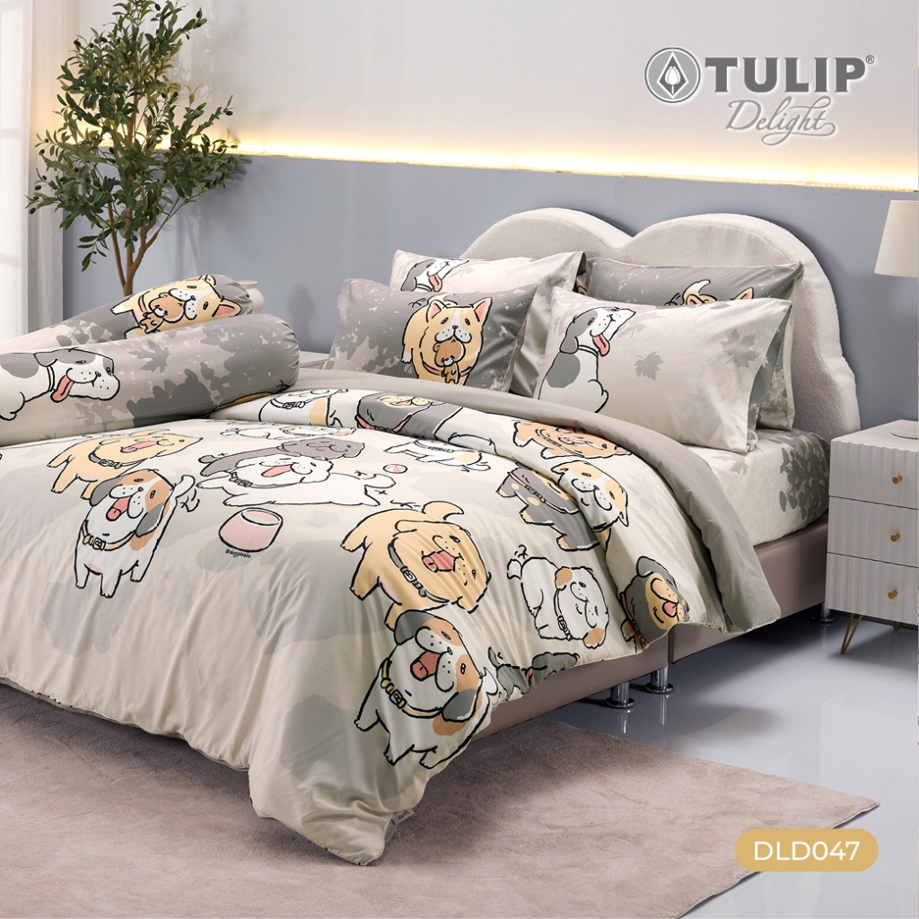 TULIP Delight หมาจ๋า DLD047 ลิขสิทธิ์แท้หมาจ๋า ชุดเครื่องนอน ผ้าปูที่นอน ผ้าห่มน