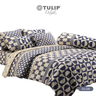 TULIP รุ่นTULIP Delight พิมพ์ลาย DL128 โทนบลูครีม ในสไตล์ที่เป็นคุณ ชุดเครื่องนอน ผ้าปูที่นอน ผ้าห่มนวม