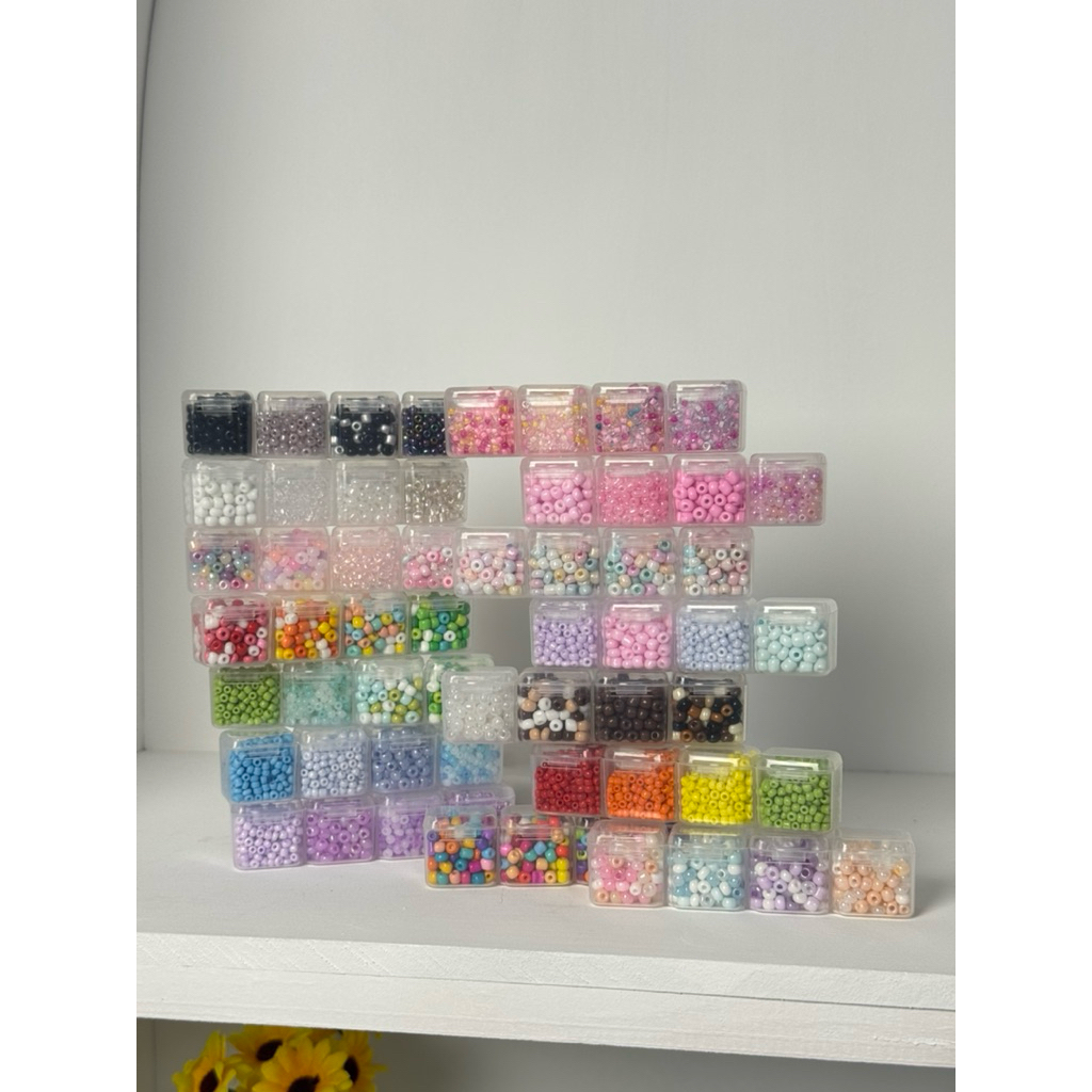 ลูกปัดเม็ดทราย แบบแถว4ช่อง ช่องละ9กรัมDiy - รูปที่ 2