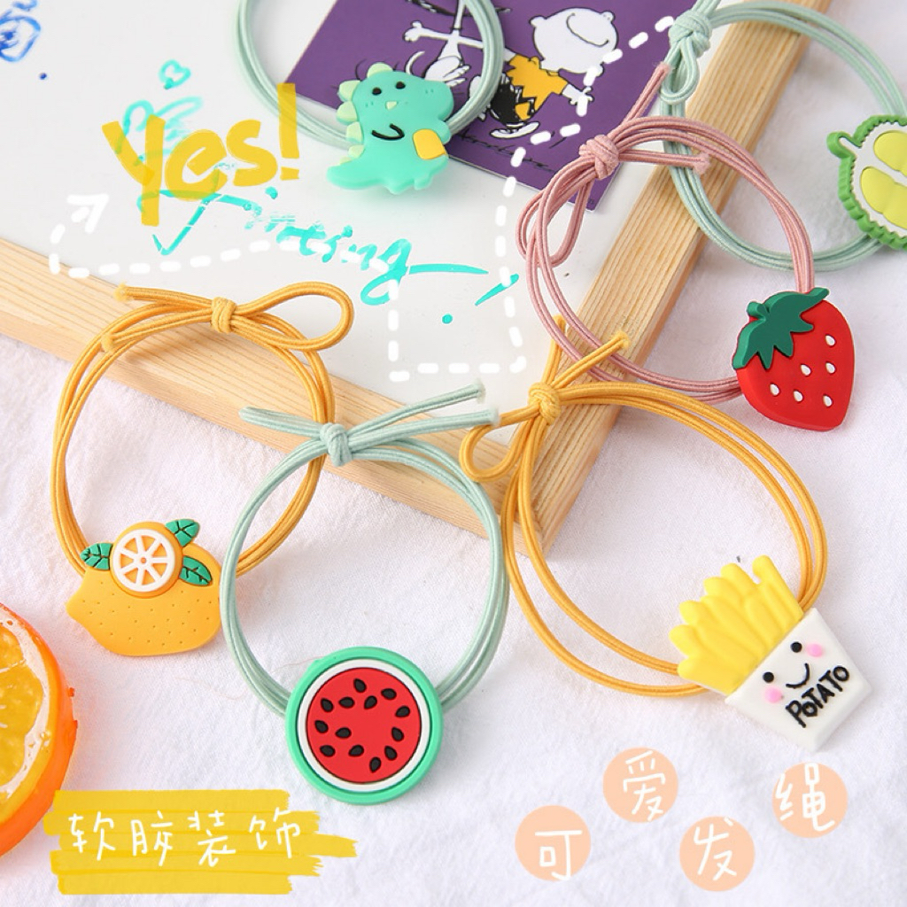 ยางรัดผม ผูกผม น่ารักๆ 🎀🧸 ลายการ์ตูน ผลไม้ เครื่องประดับผู้หญิง ตกแต่งทรงผม ✨